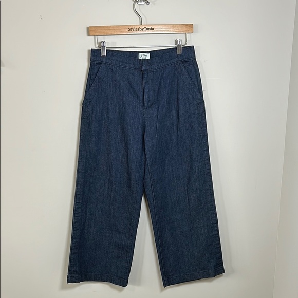J Crew Rayner Jean Wide Leg Dark Wash Trouser High Waist Sz 26 NEW - Picture 2 of 9